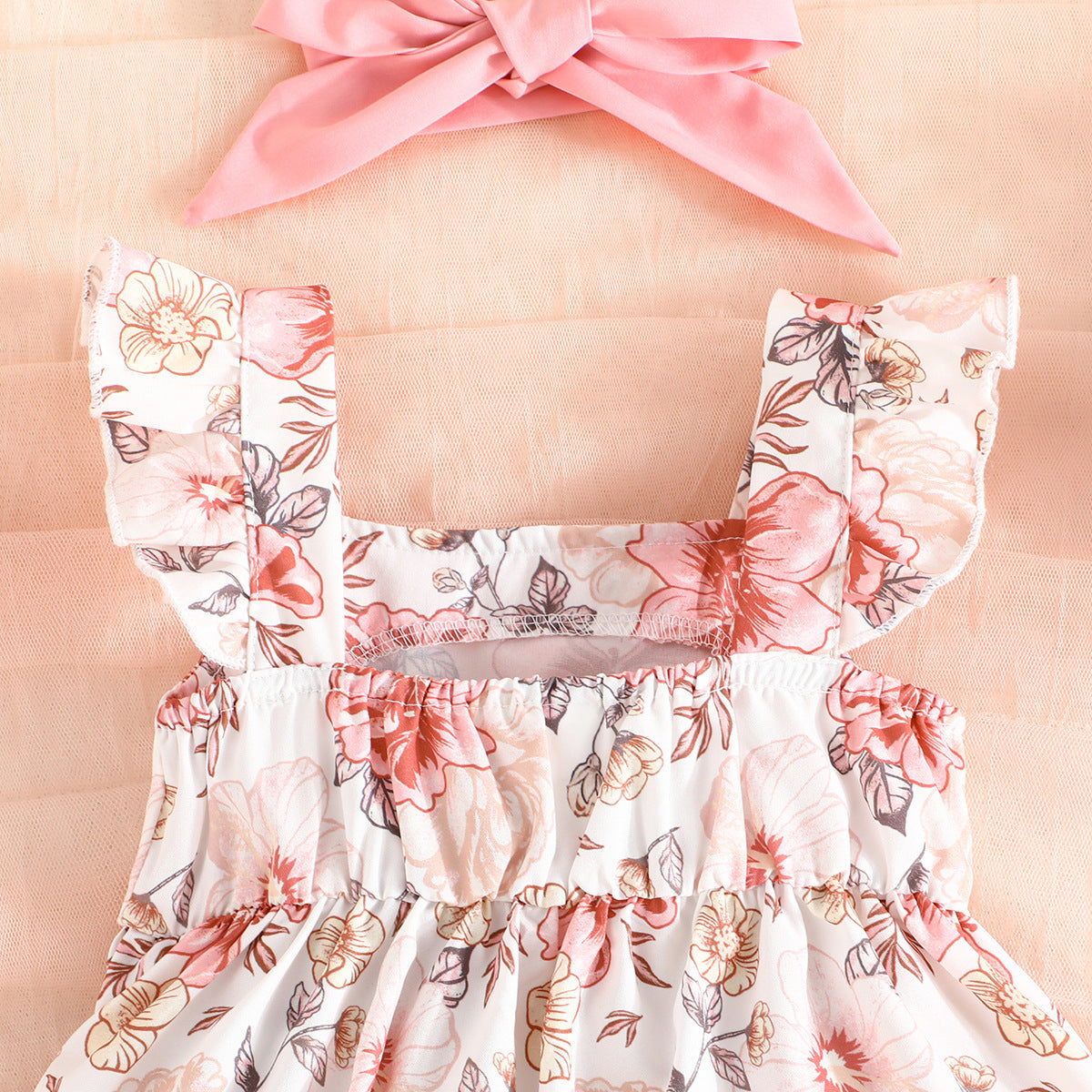 Girls Floral Printed Top with Shorts