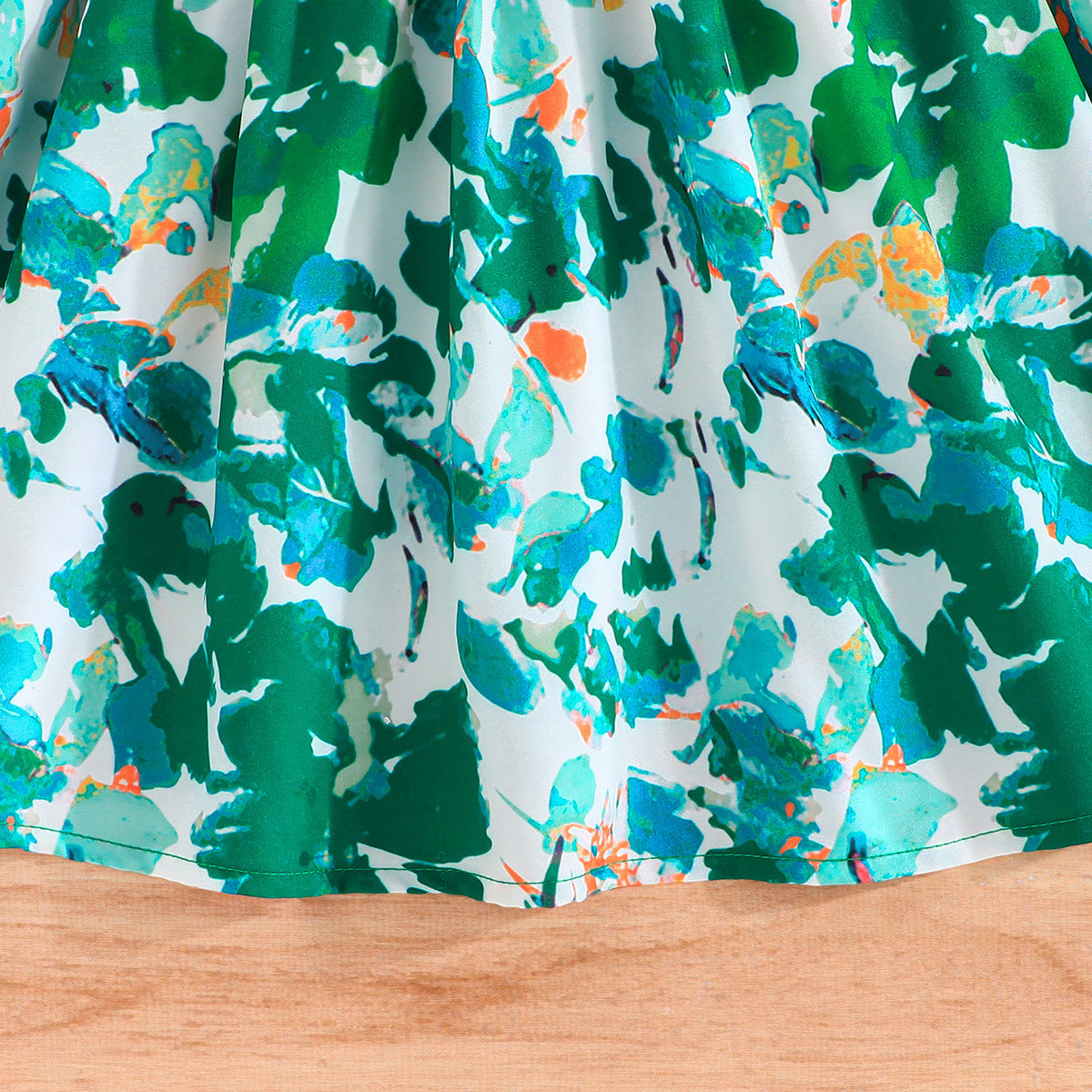 Floral Print Flutter Sleeve Fit & Flare Dress