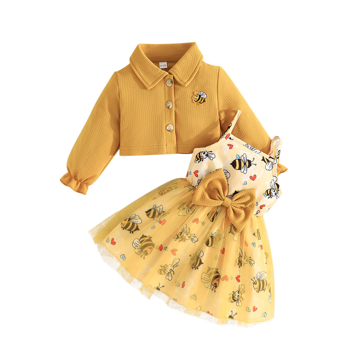 Print Net Fit & Flare Midi Dress With Shirt
