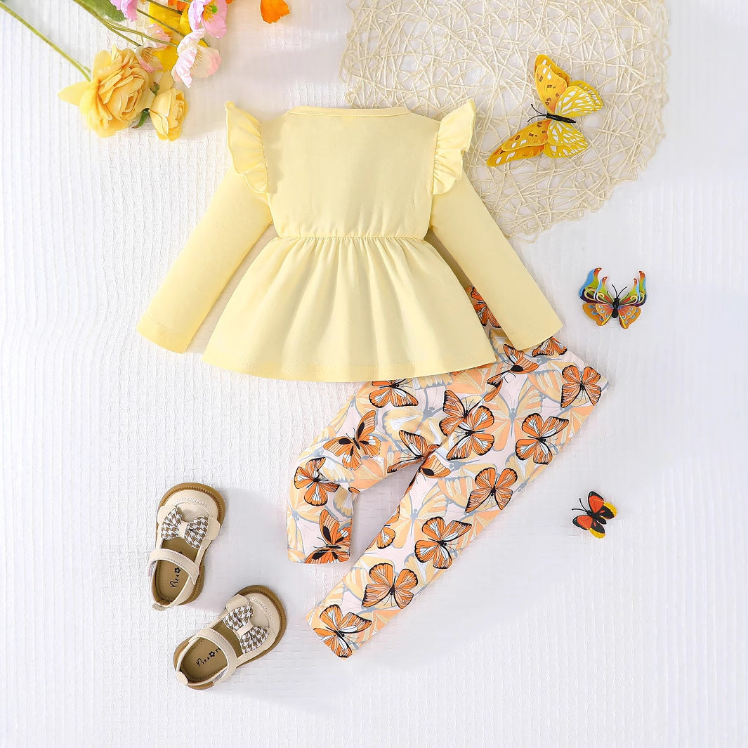 Solid Top and Trousers Set