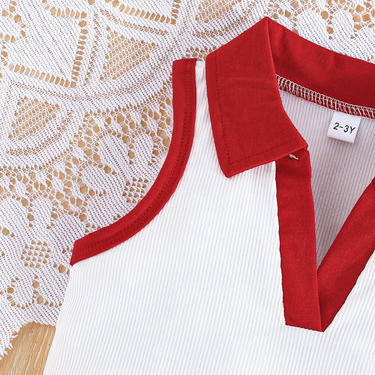 Girls Polo Collar Top With Shorts