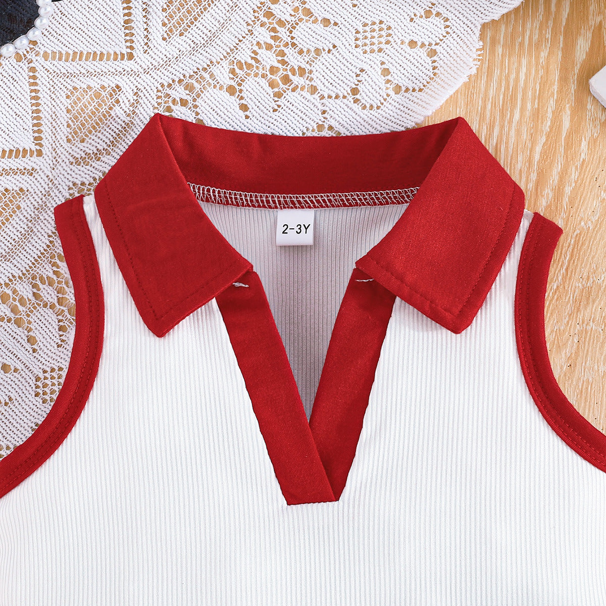Girls Polo Collar Top With Shorts