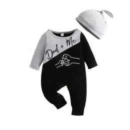 Infants  Grey & Black Printed Rompers