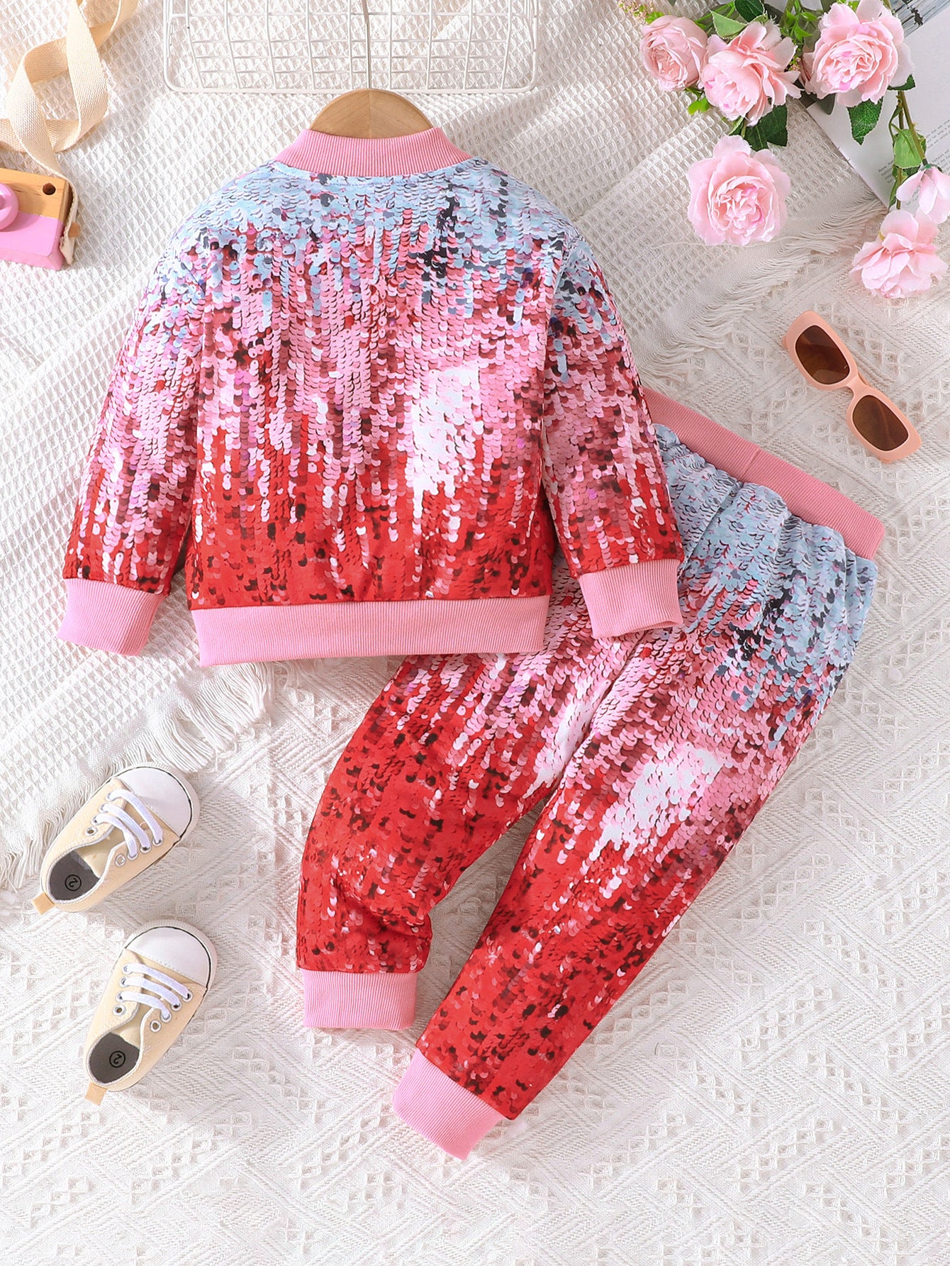Girls Sequinned Top with Trousers