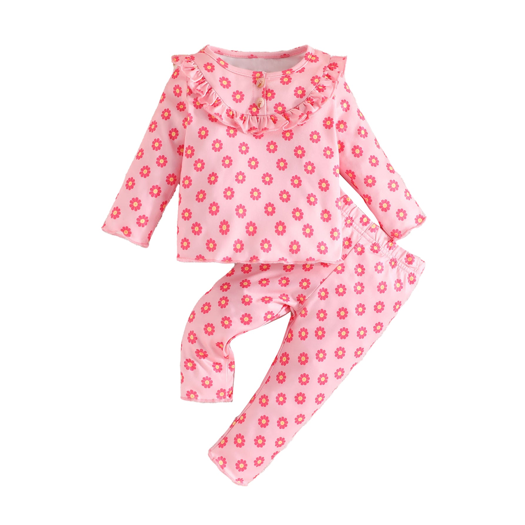 Infants Girls Pink Printed Top with Trouser