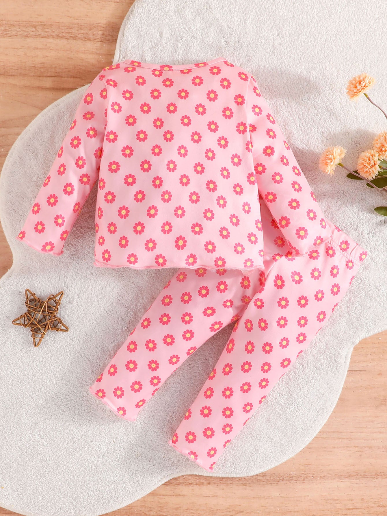 Infants Girls Pink Printed Top with Trouser