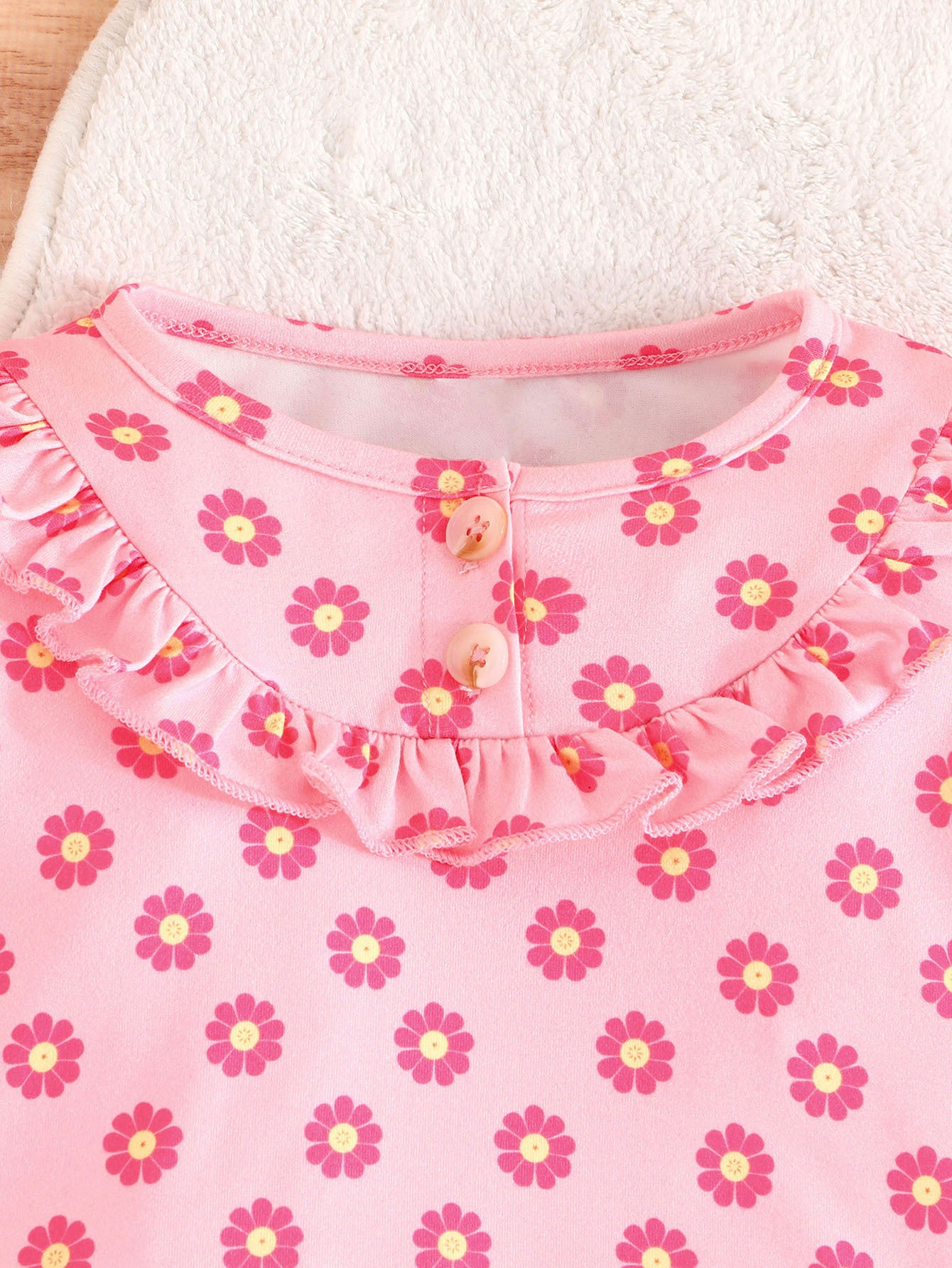Infants Girls Pink Printed Top with Trouser