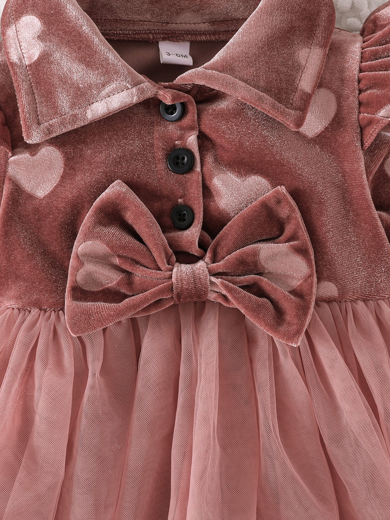 Brown Girls Conversational Printed Ruffles & Bow Detail Fit & Flare Dress
