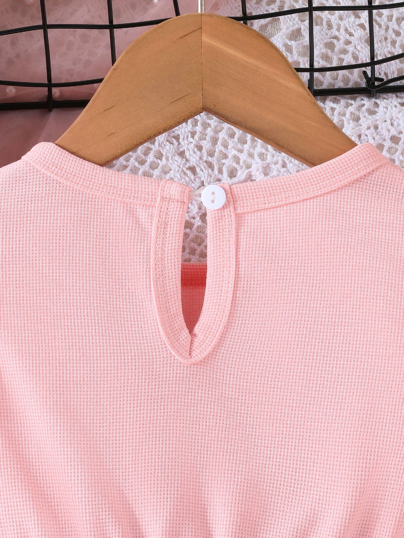 Pink Girls Colourblocked Flutter Sleeves Gathered Detail Fit & Flare Dress