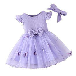 Flutter Sleeve Applique Fit & Flare Dress