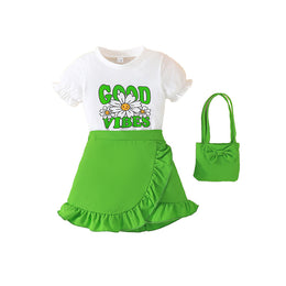 Girls Printed T-shirt with Skirt