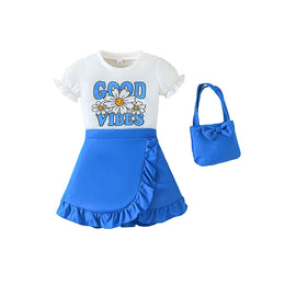 Girls Printed T-shirt with Skirt