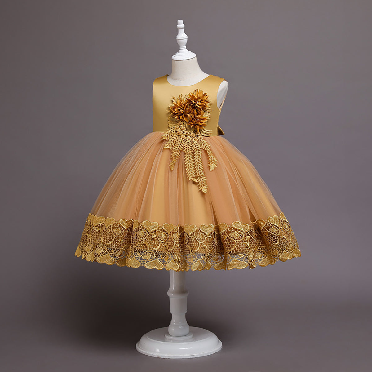 Girls Applique Balloon Dress