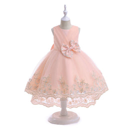 Girls Pink Embellished Bow Detail Fit & Flare Dress