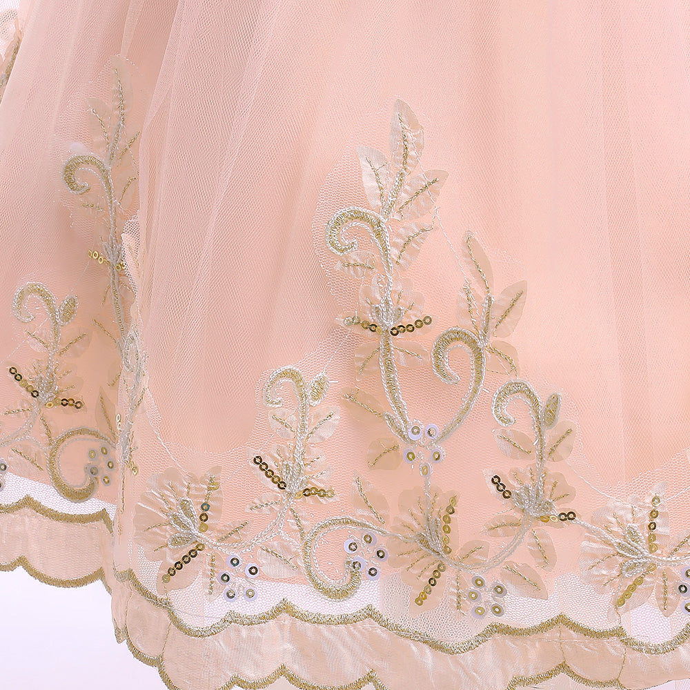 Girls Pink Embellished Bow Detail Fit & Flare Dress