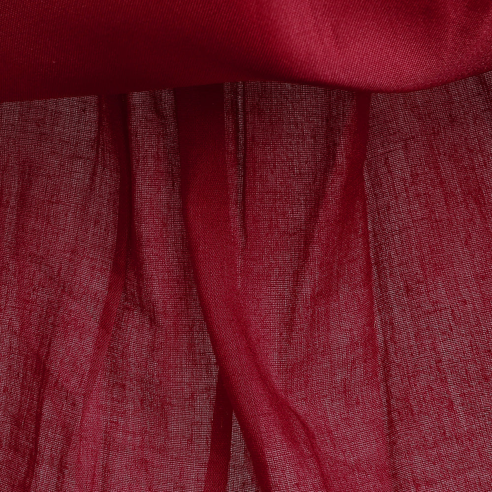 Maroon Girls Embellished Ruffled Balloon Dress