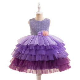 Girls Round Neck Balloon Dress