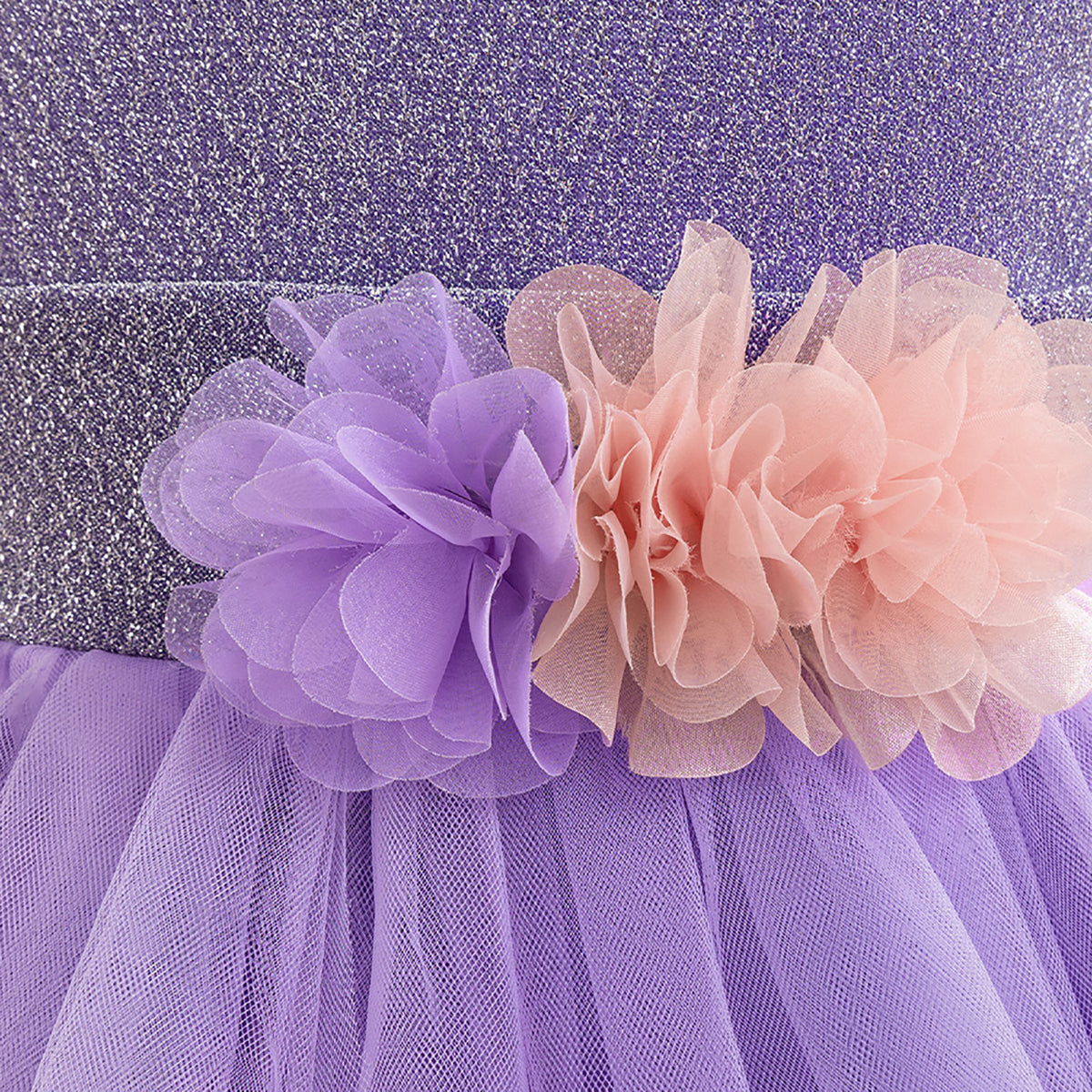 Girls Round Neck Balloon Dress