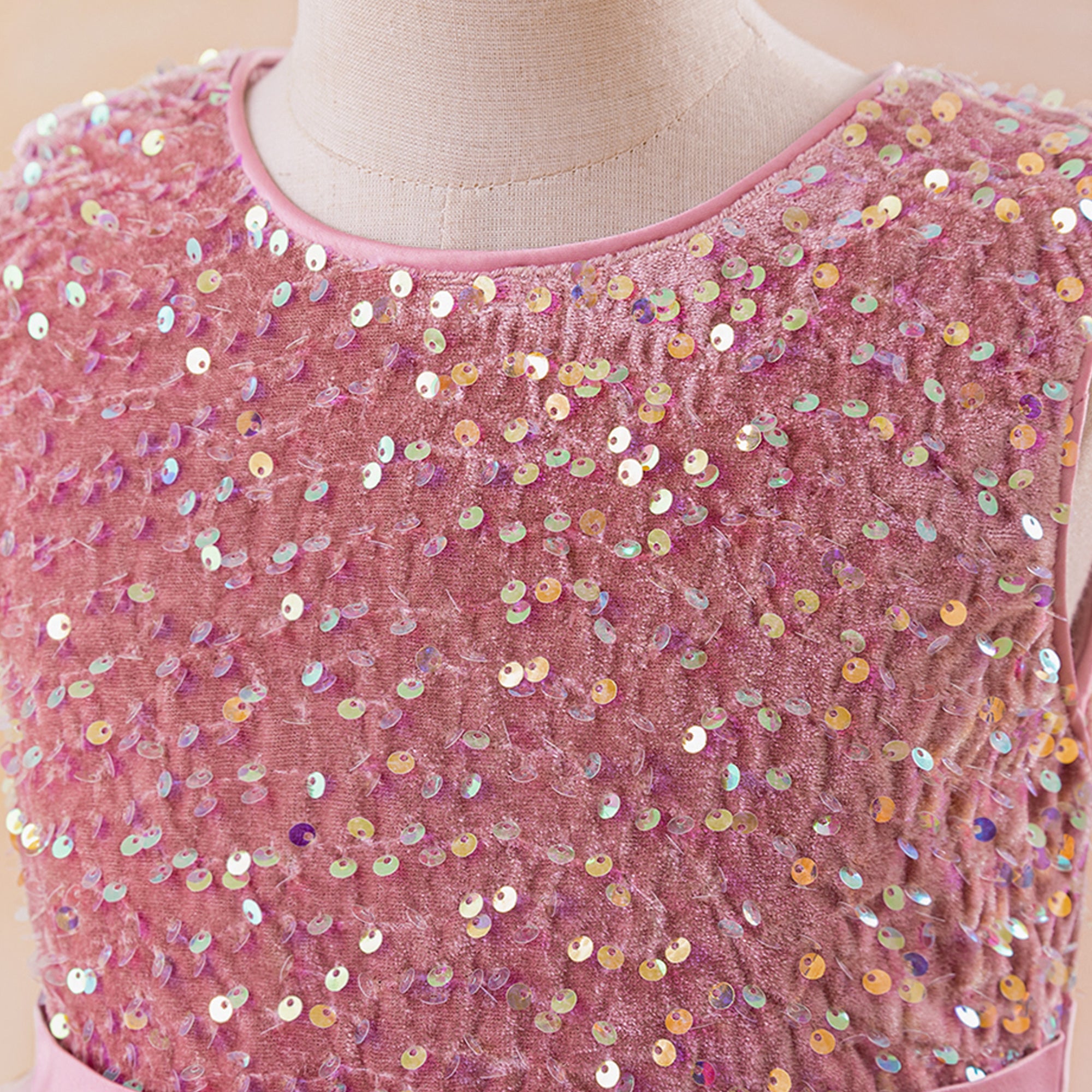 Girls Embellished Sleeveless Asymmetric Hem Party Gown Dress