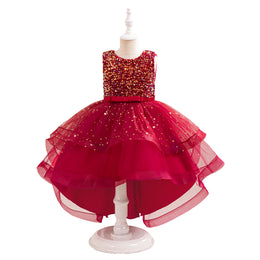 Girls Sequined Embellished Fit And Flare Dress