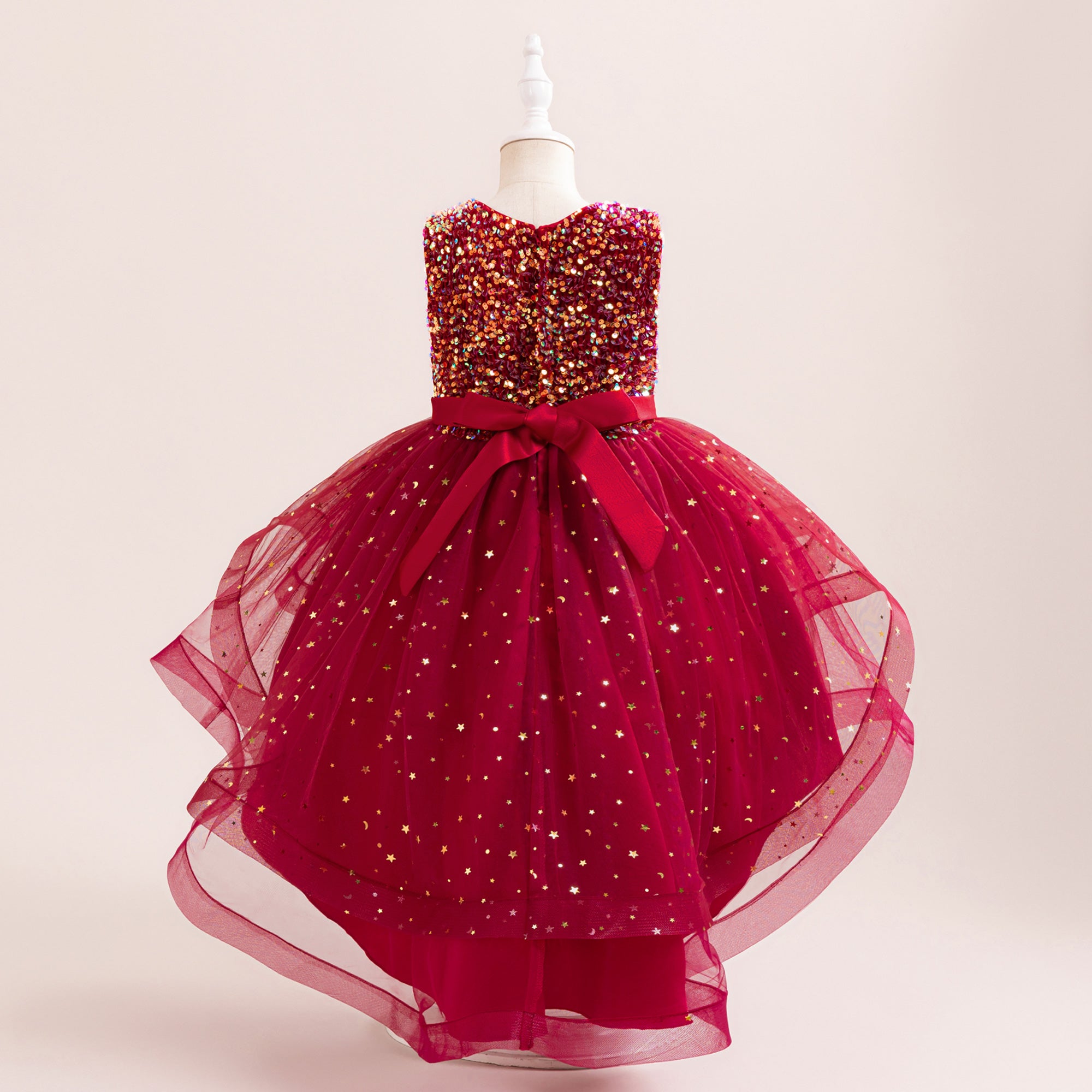 Girls Sequined Embellished Fit And Flare Dress