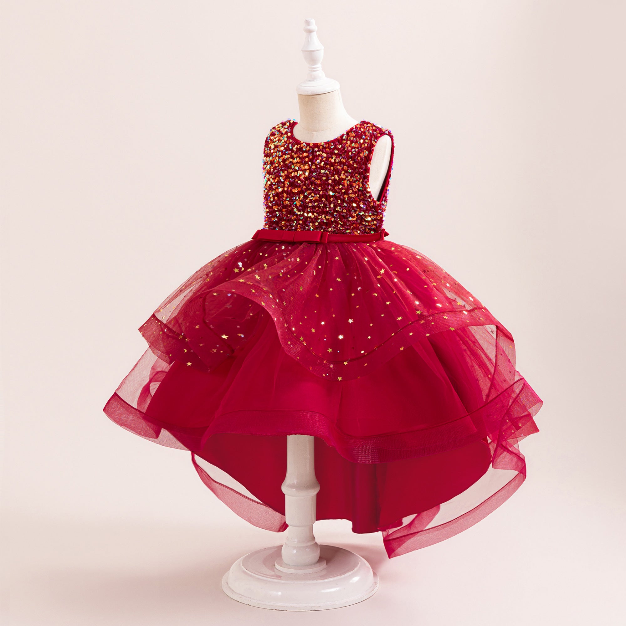 Girls Sequined Embellished Fit And Flare Dress