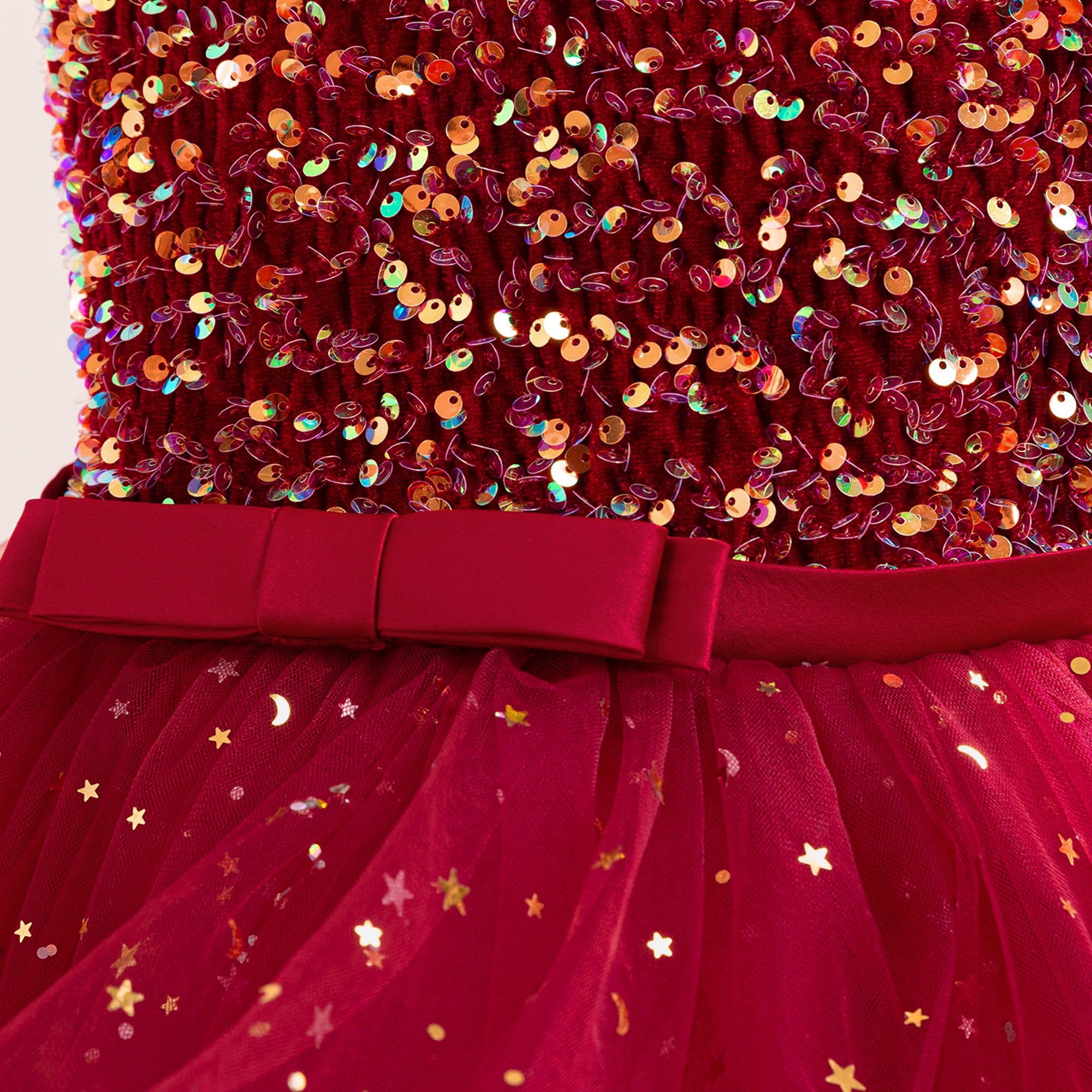 Girls Sequined Embellished Fit And Flare Dress