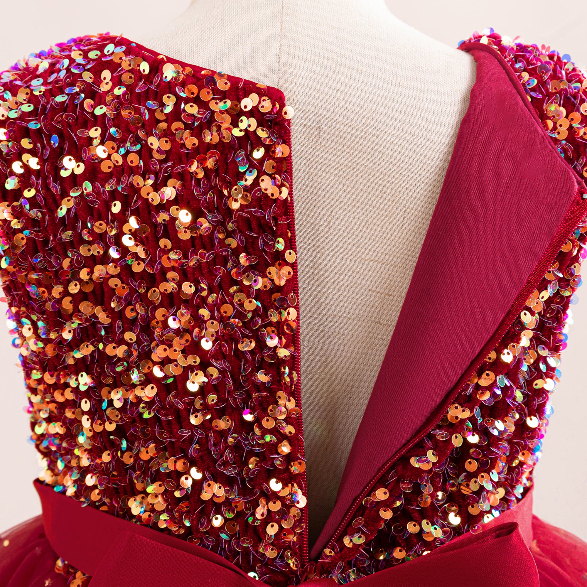 Girls Sequined Embellished Fit And Flare Dress