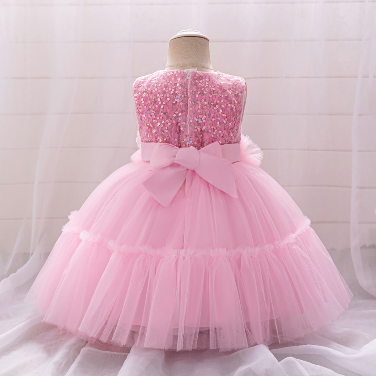 Girls Ruffled Balloon Dress