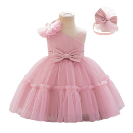 Girls One Shoulder Balloon Dress