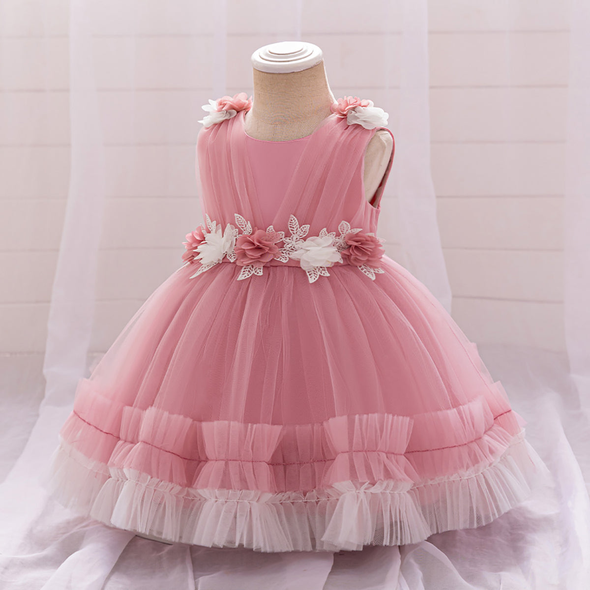 Girls Applique Balloon Dress