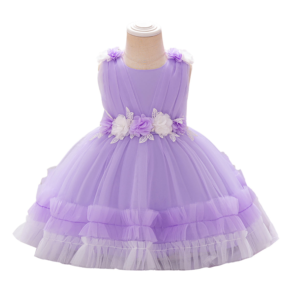 Girls Applique Fit and Flare Maxi Dress