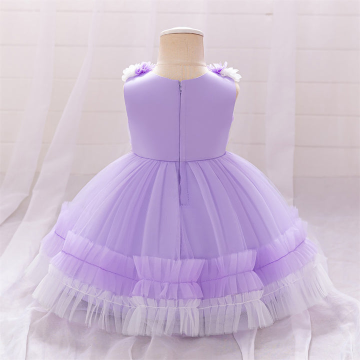 Girls Applique Fit and Flare Maxi Dress