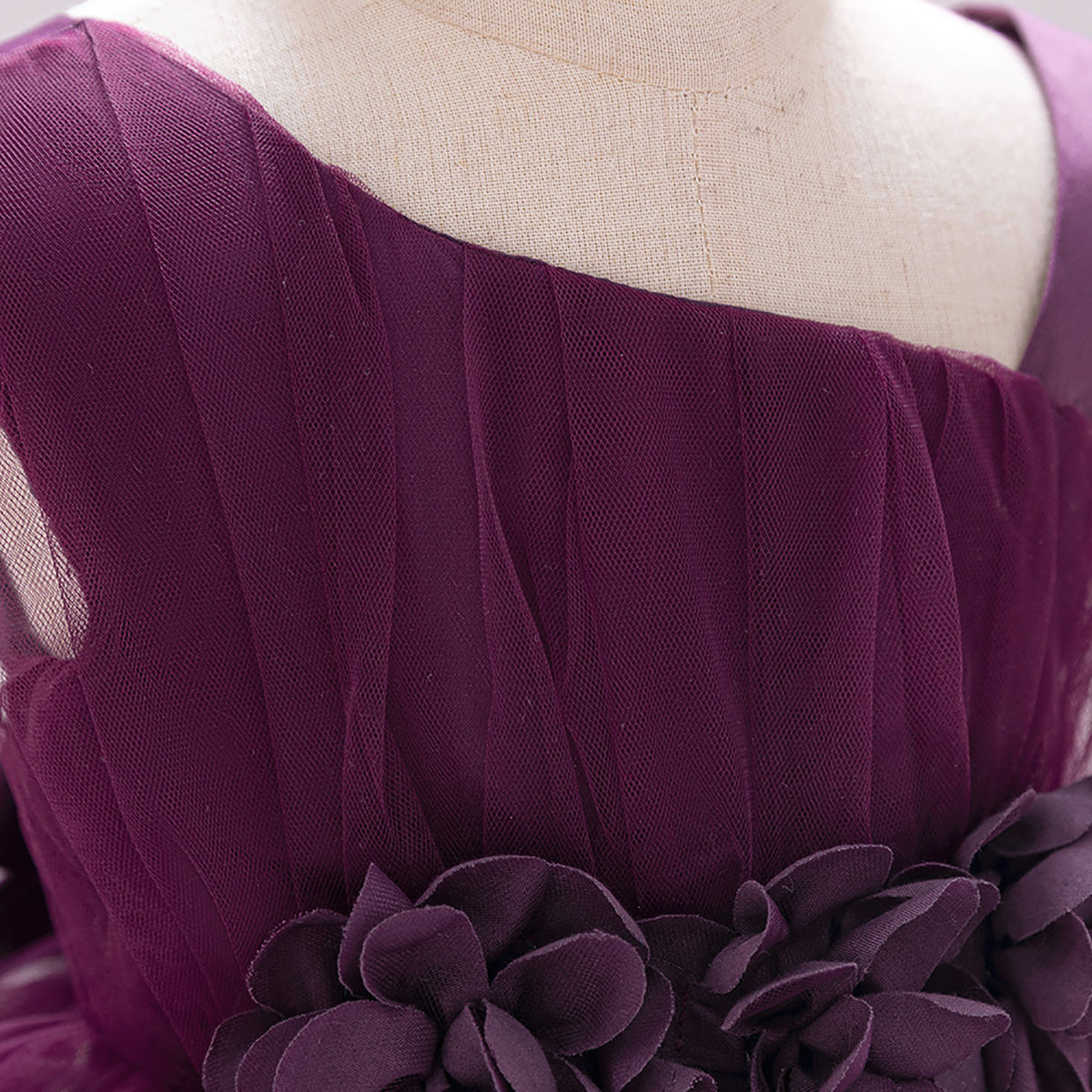 Girls Asymmetric Neck Fit and Flare Dress