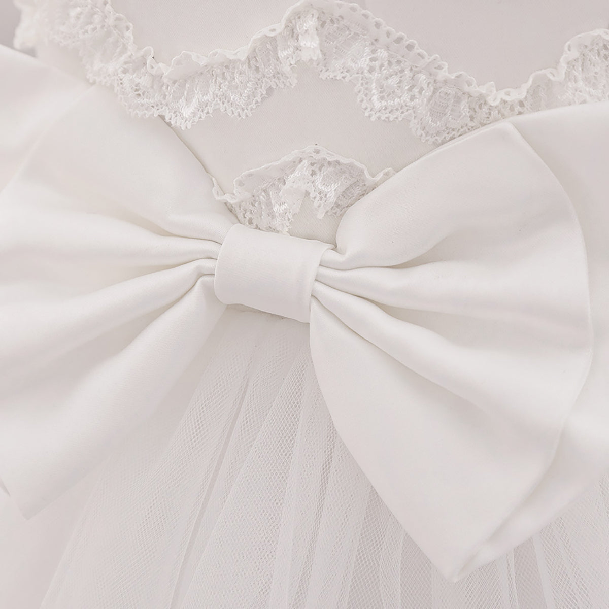 Girls Ruffled Fit and Flare Dress With Bow