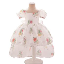 Girls Floral Printed Balloon Dress