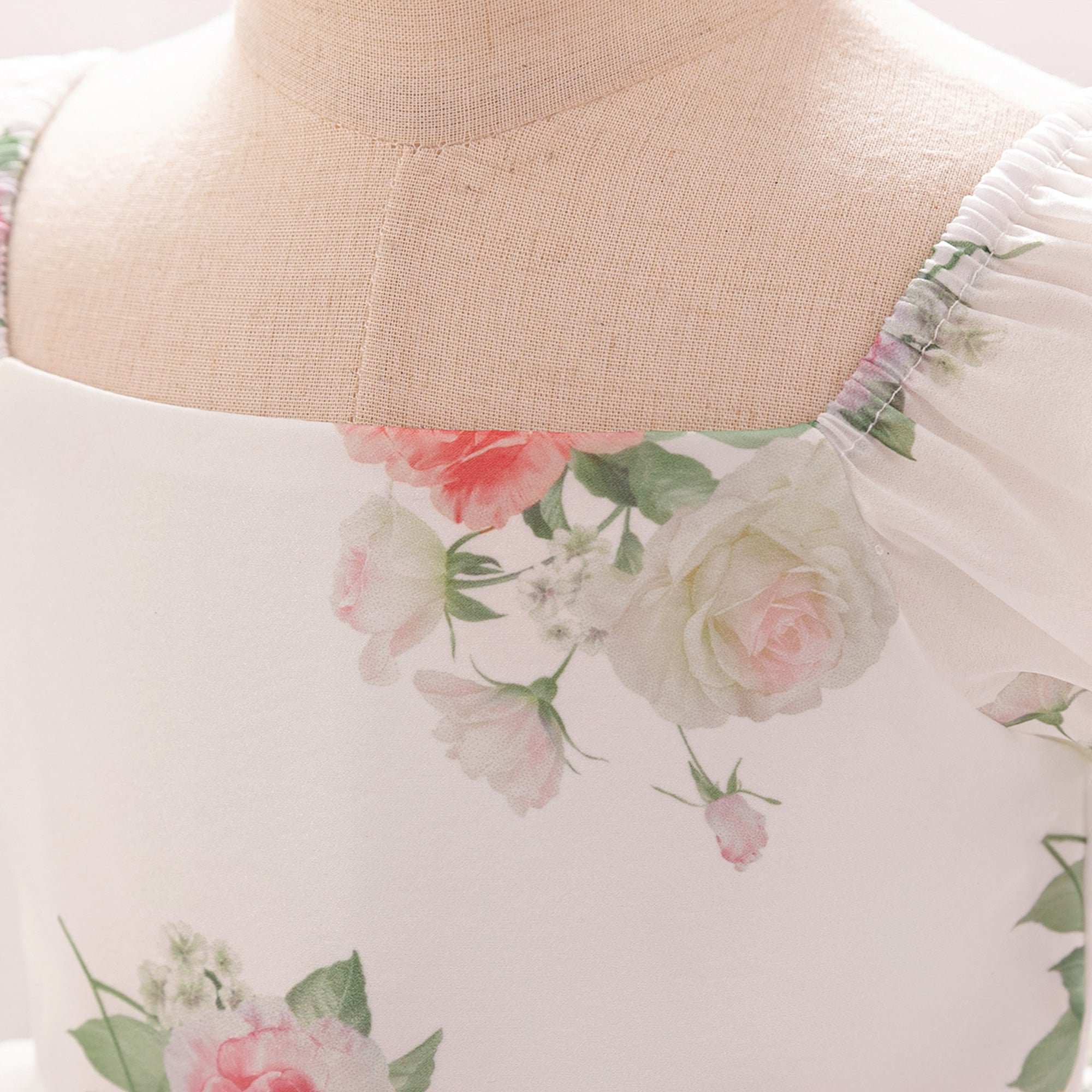 Girls Floral Printed Balloon Dress