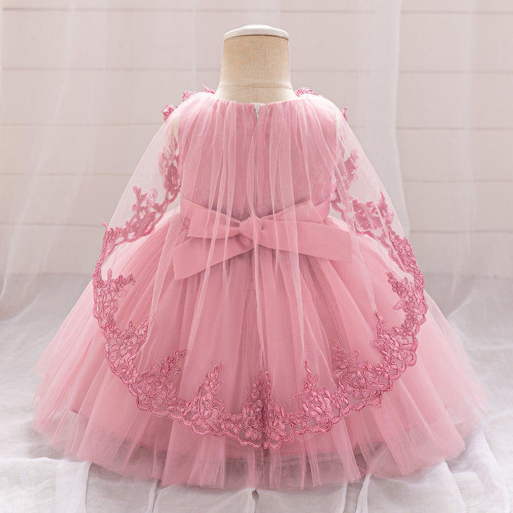 Applique Net Balloon Mini Dress