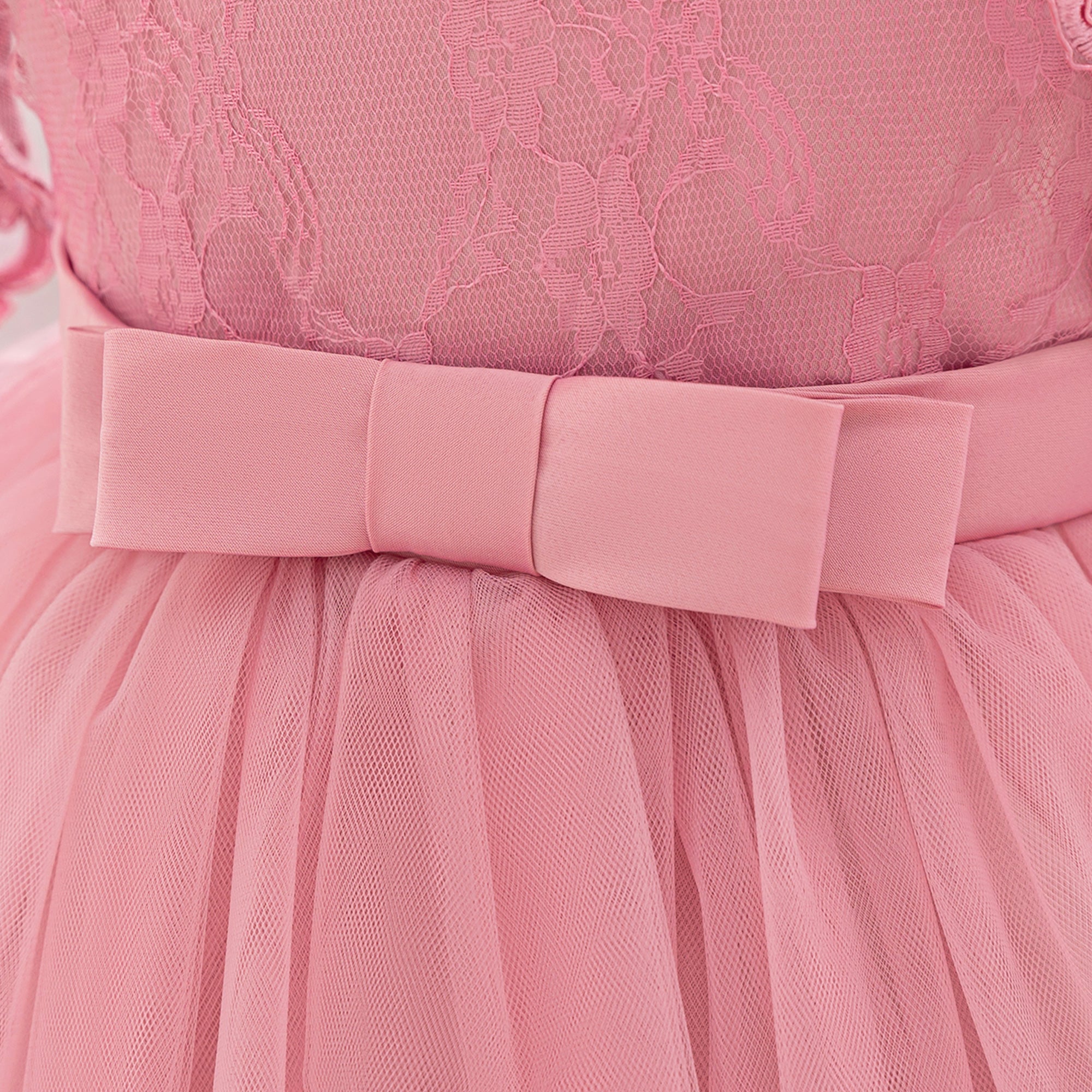 Applique Net Balloon Mini Dress