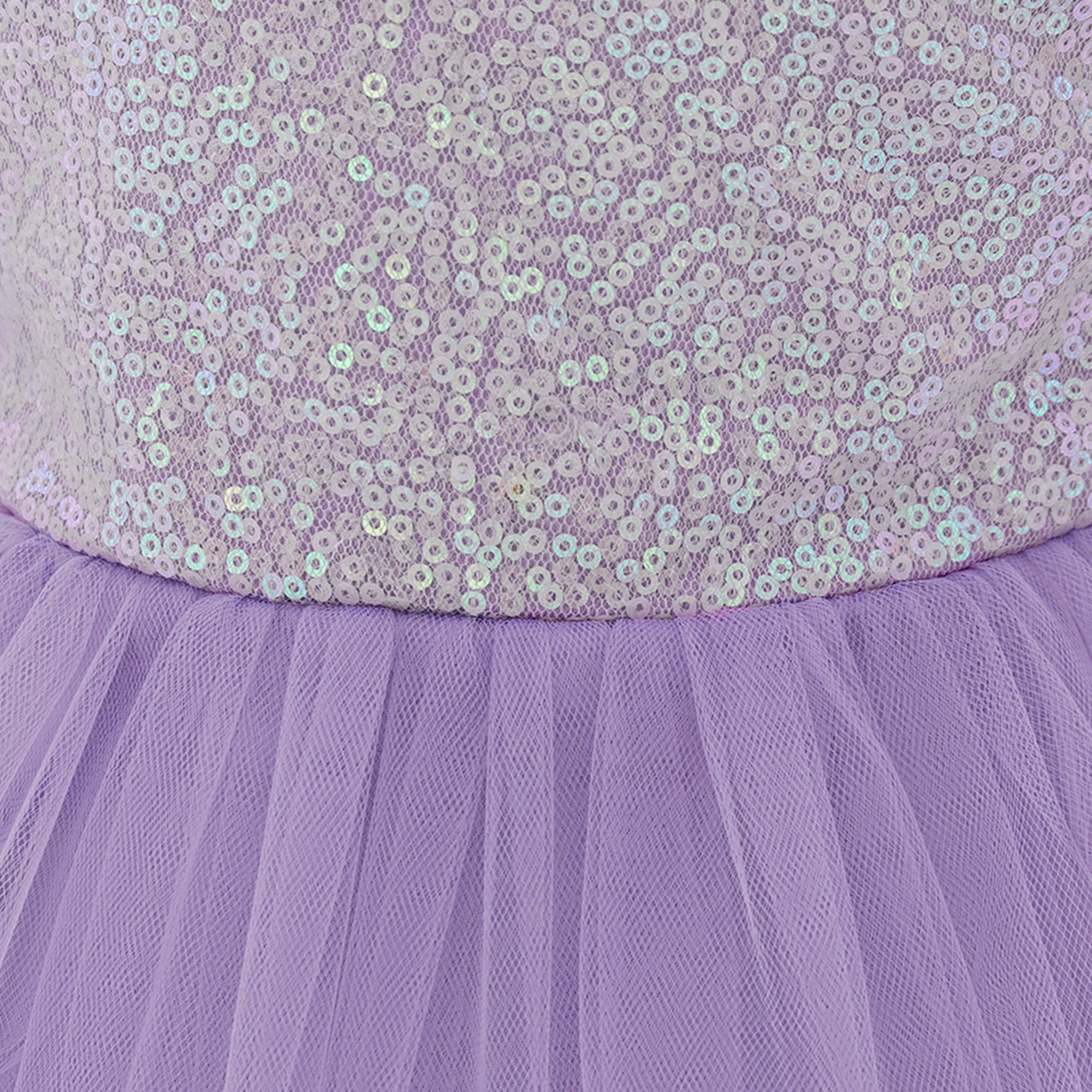 Flared Sleeve Ruffled Net Balloon Mini Dress