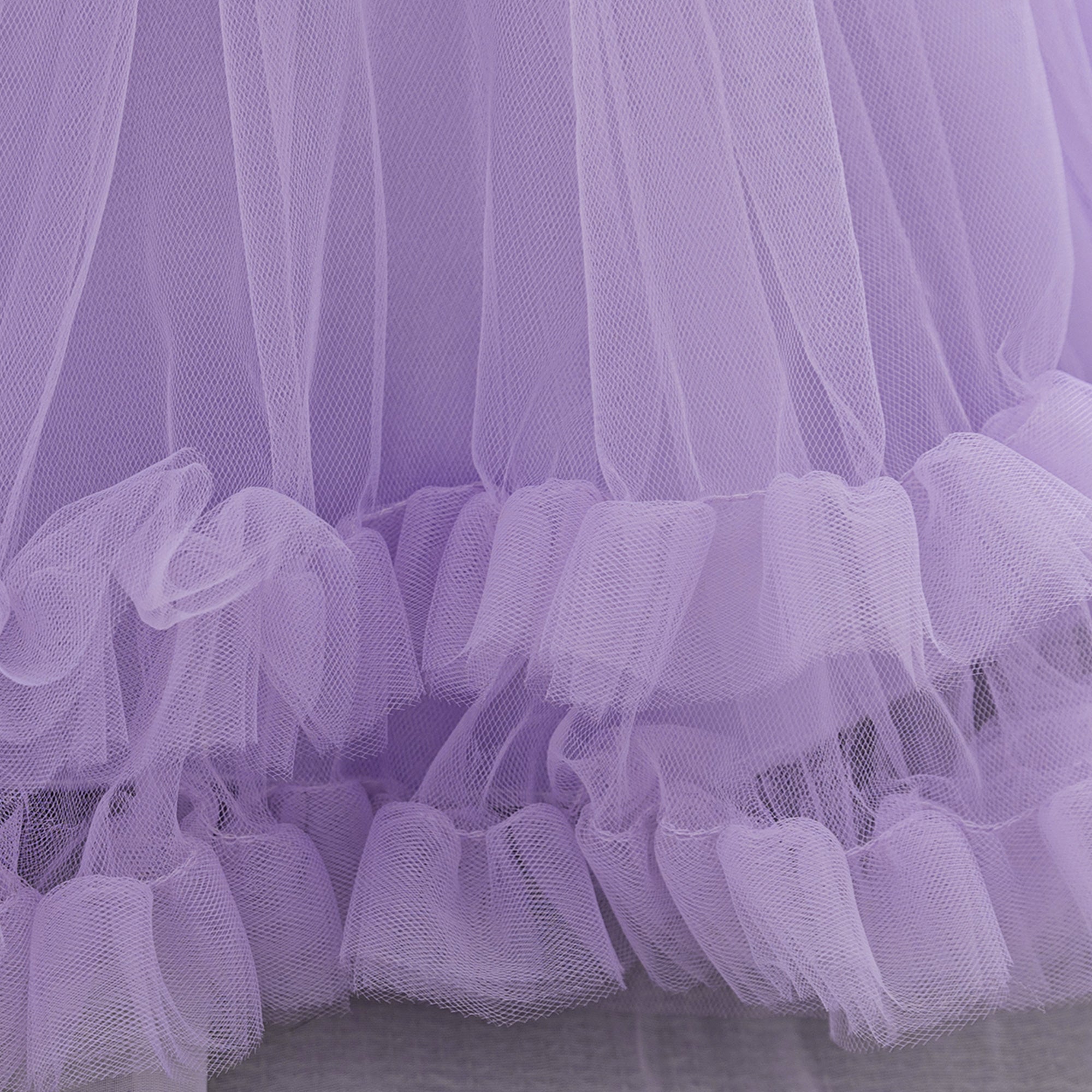 Flared Sleeve Ruffled Net Balloon Mini Dress