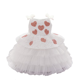 Kids Girls Embellished Layered Chiffon A-Line Midi Dress