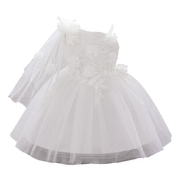 Girls Embroidered Fit and Flare Midi Dress