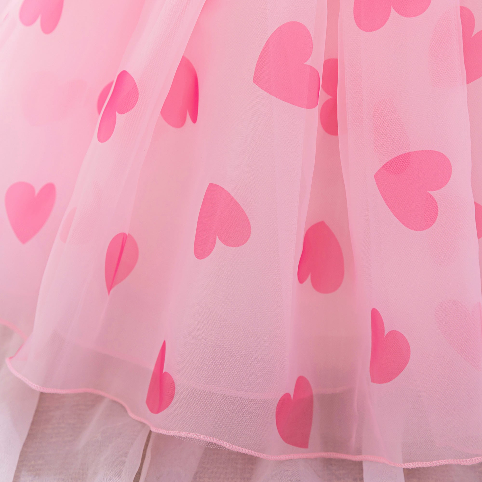 Kids-Girls Print Abstract Satin A-Line Midi Dress