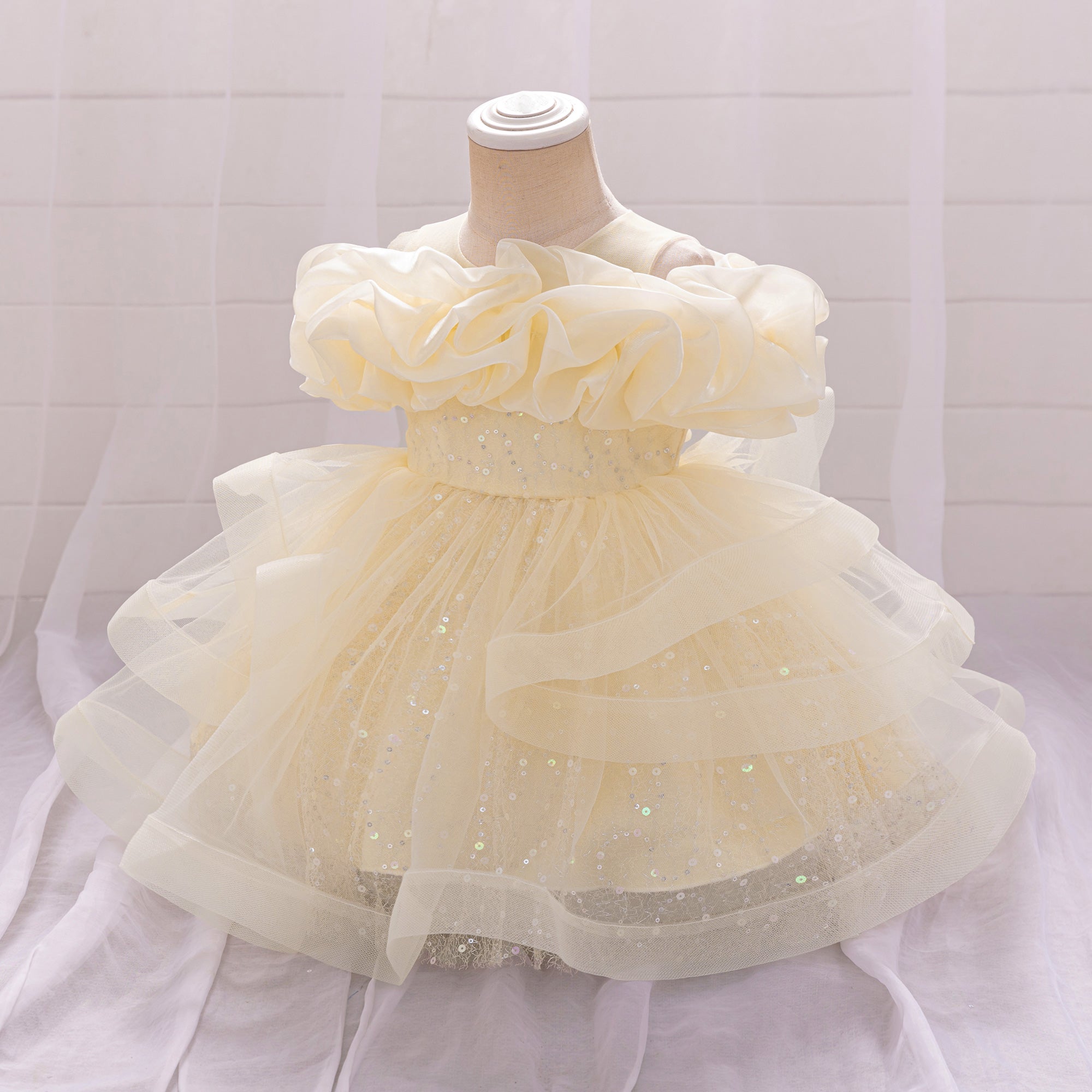 Girls Embellished Gathered or Pleated Fit and Flare Dress