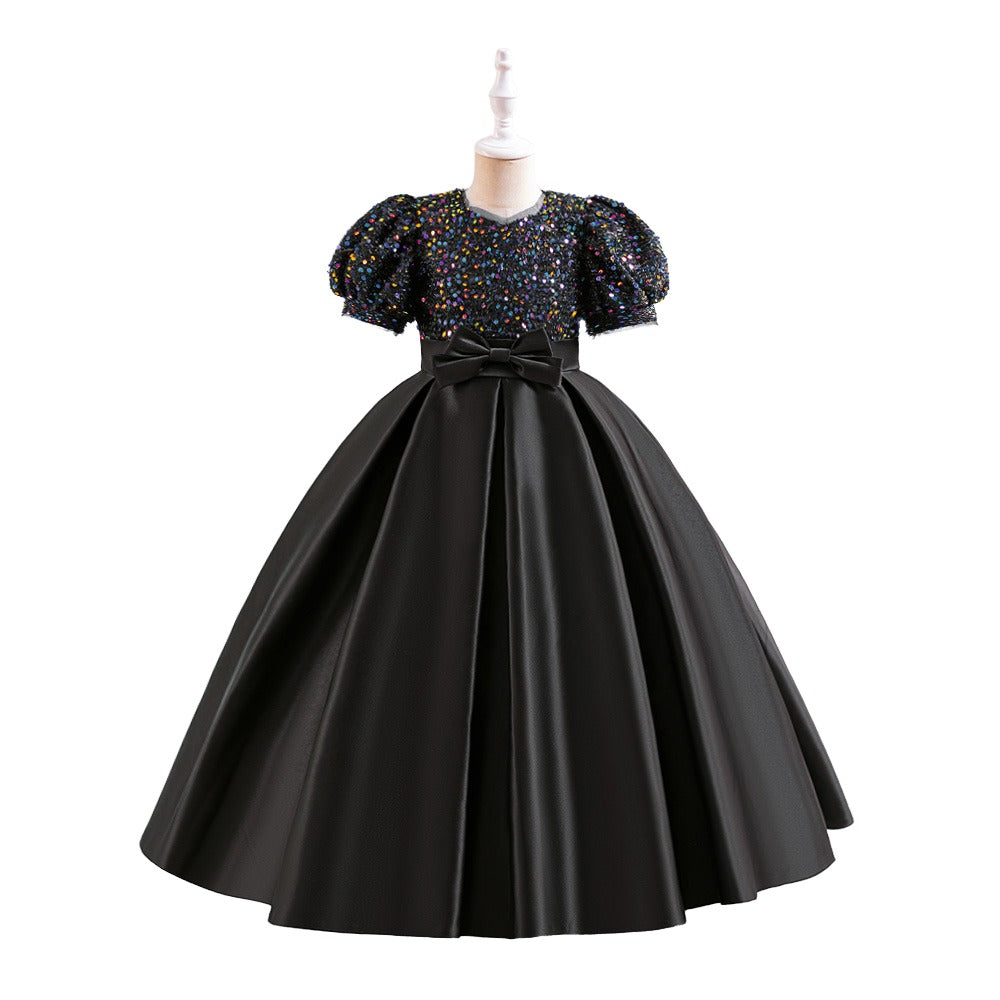 Floral Flared Sleeve Applique Fit & Flare Maxi Dress