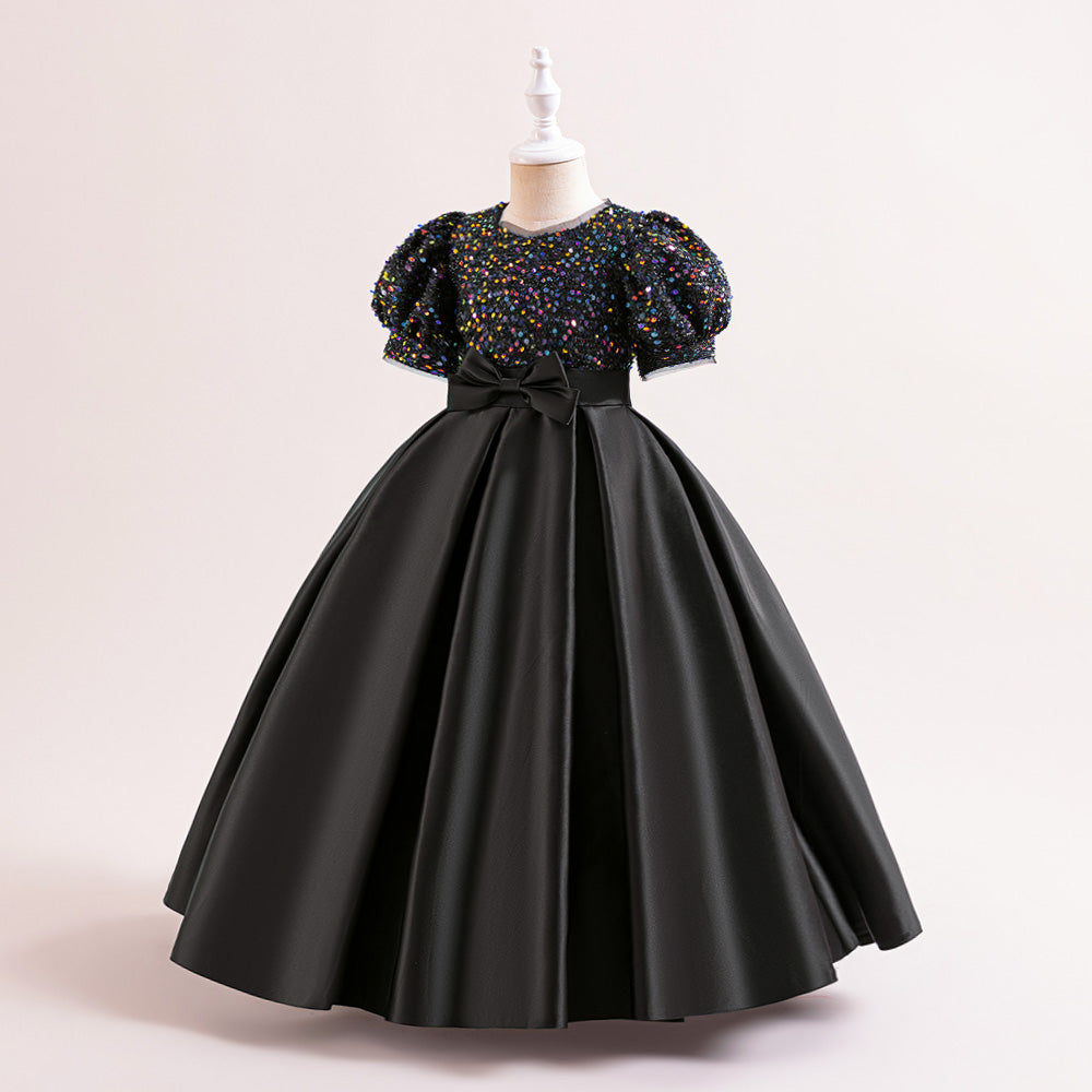 Floral Flared Sleeve Applique Fit & Flare Maxi Dress