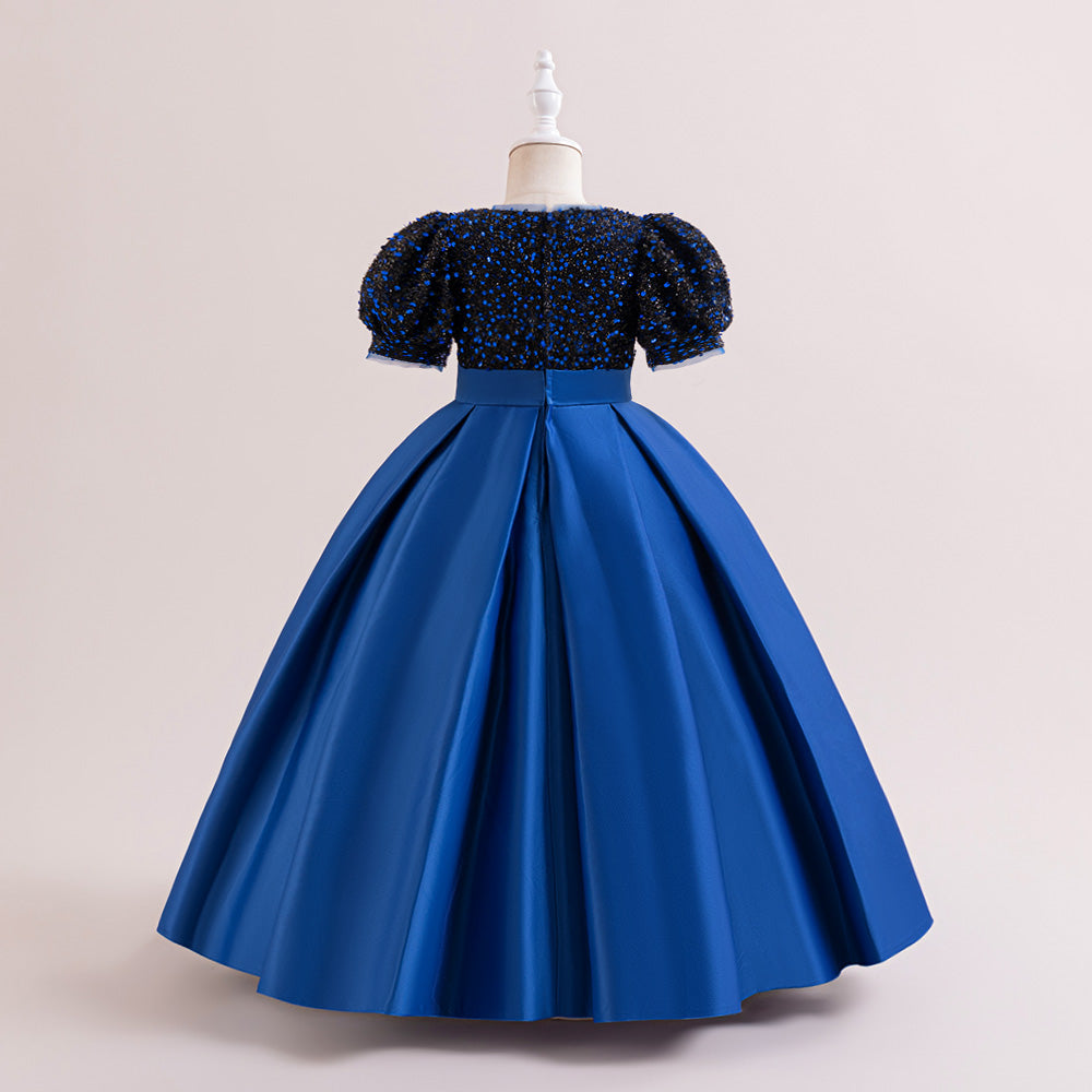 Puff Sleeves Embellished Gown Dress
