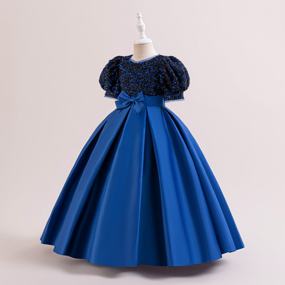 Puff Sleeves Embellished Gown Dress