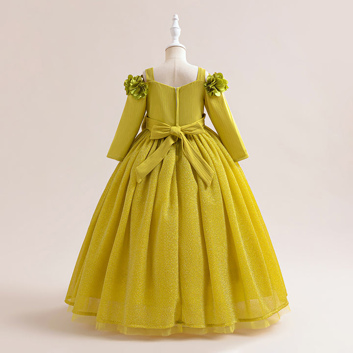 Girls Shoulder Straps Gown Dress
